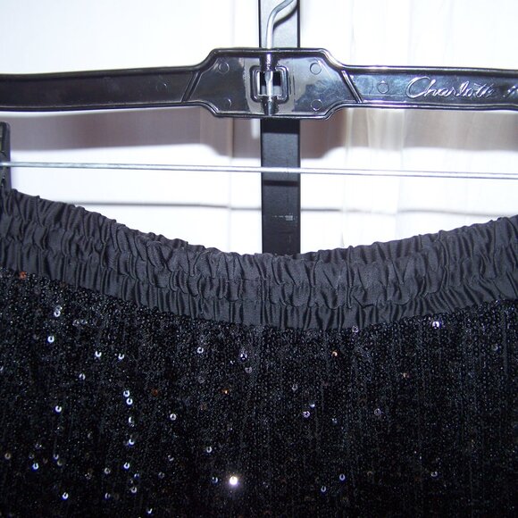 Rachel Zoe NWT Sequin & Satin Black Pants Sz M - Picture 7 of 8